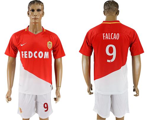 Monaco #9 Falcao Home Soccer Club Jersey